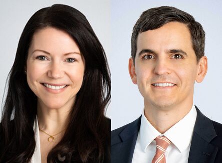 Portraits of newly promoted Pacifica Law Group Partners Rebecca Garland and Tobias Tobler.